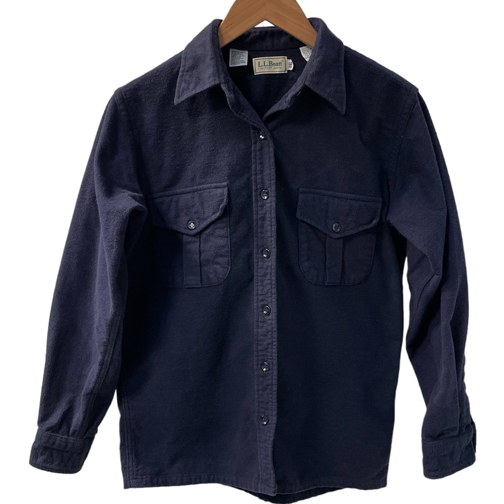 L.L. Bean Navy Button-Down Shirt Jacket